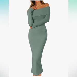 MEROKEETY Women's Fall Off Shoulder Bodycon
Sweater Dress size Medium NWT